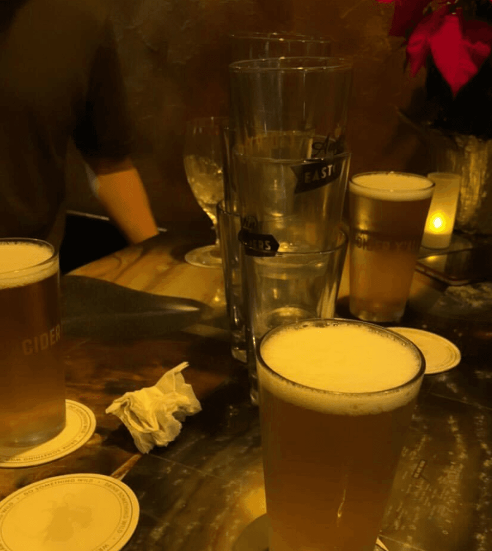 Post shuffleboard beers